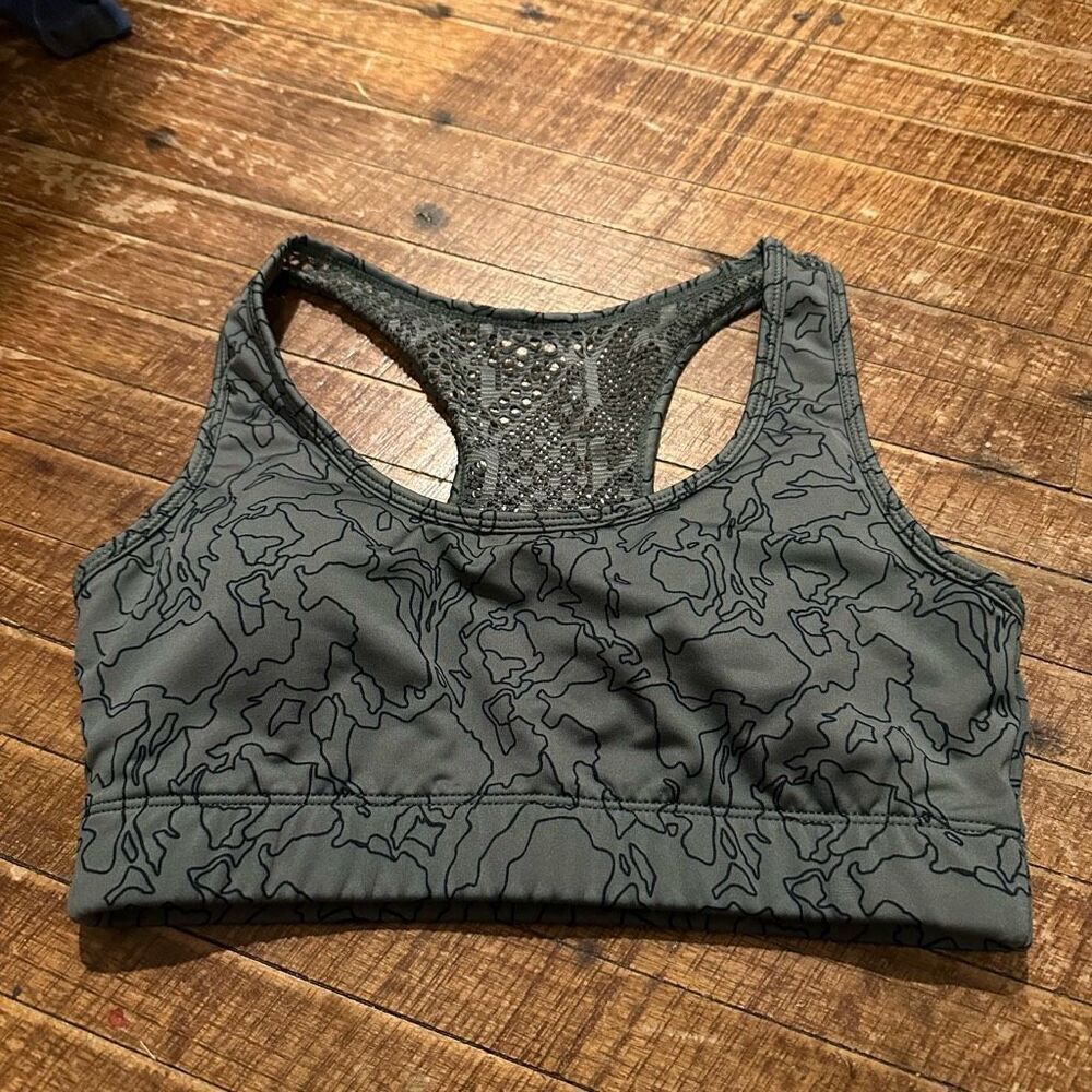 Zyia active olive green racerback S high impact sports bra